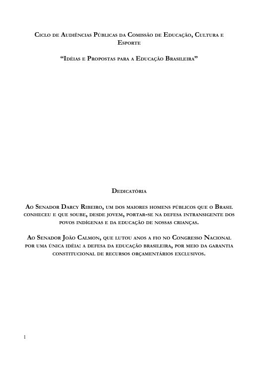 Capa de Ciclo de Audiências Públicas
