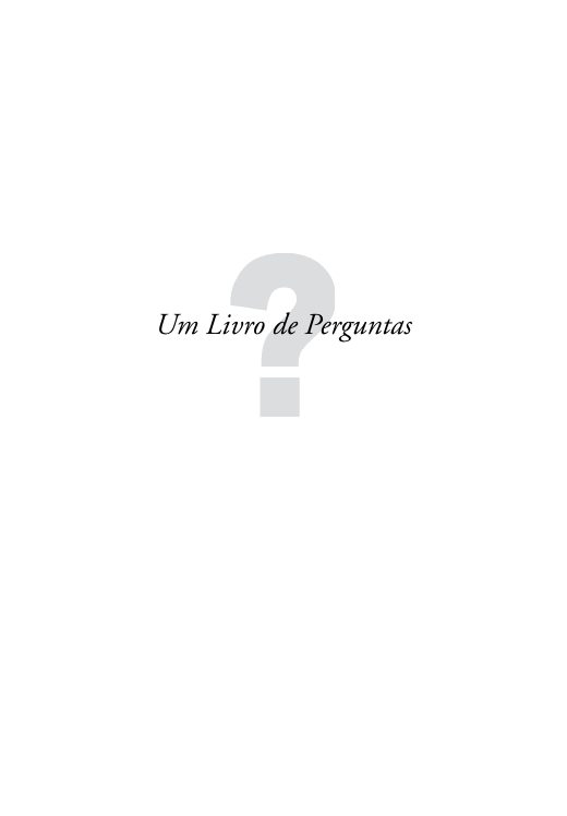 Capa de Um Livro de Perguntas
