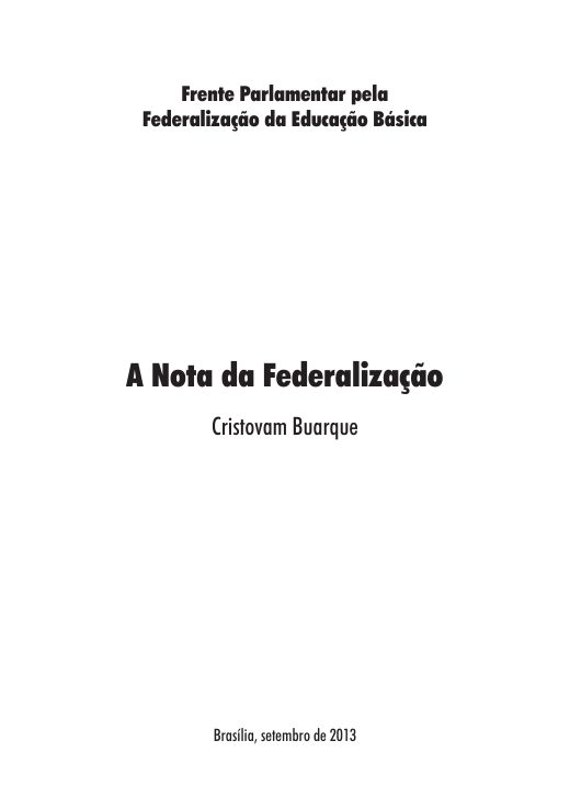 Capa de A Nota da Federalização