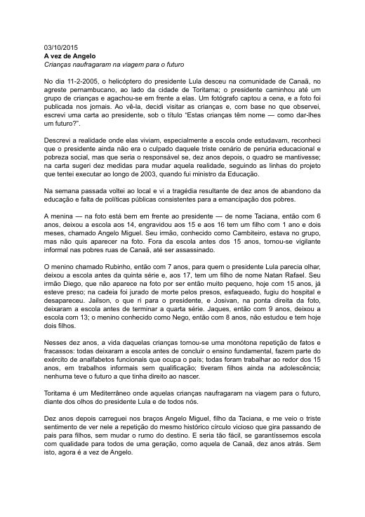 Capa de A Vez de Ângelo