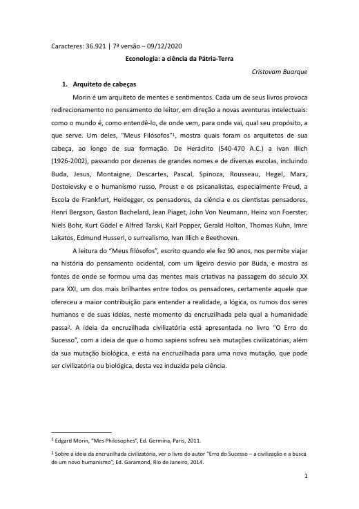 Capa de Econologia — a ciência da Pátria-Terra